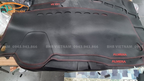 Thảm taplo Nissan Almera 2021 da cacbon Microfiber cao cấp